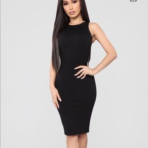 Melinda body sculpting midi dress - BLACK